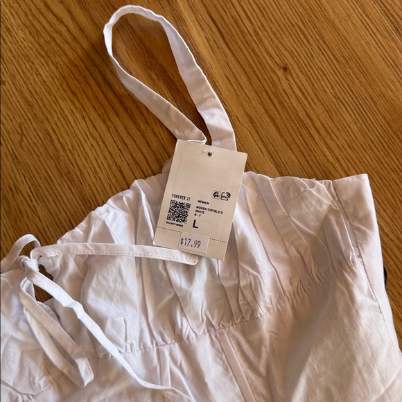 White Cropped Tank Top - Picture 6 of 6